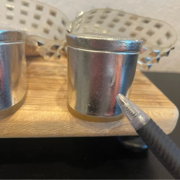 Katy Perry Silver Clear Studded Block Heel Sandals Size: 7.5 Preloved - Picture 5 of 11